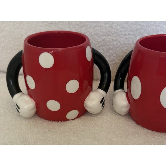 Disney Mickey & Minnie Mouse Double Handle Coffee Cup Mugs Galerie Polka Dot - Picture 3 of 7